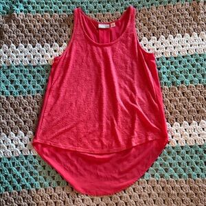 Oversized Salmon Pink High Low Tank Top Shirt Blouse Womans sz Small